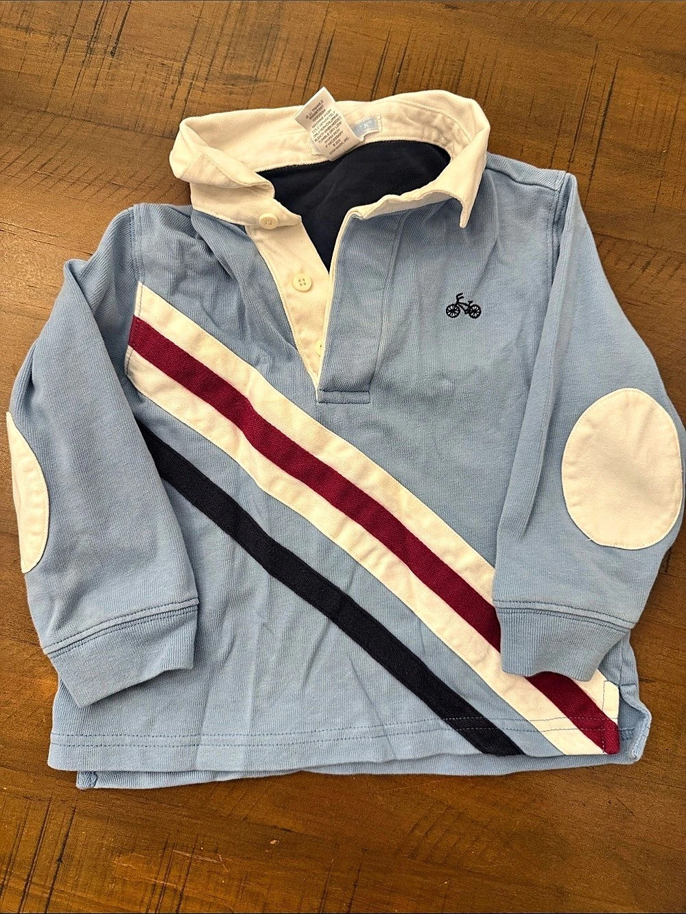 Janie and Jack Baby Polo Shirt Blue & Cream 18-24 Months